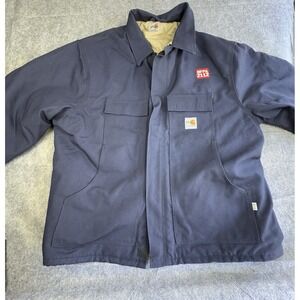 Carhartt 101618 Flame Resistant Duck Traditional Coat Insulated NWT NavyBlue 3XL